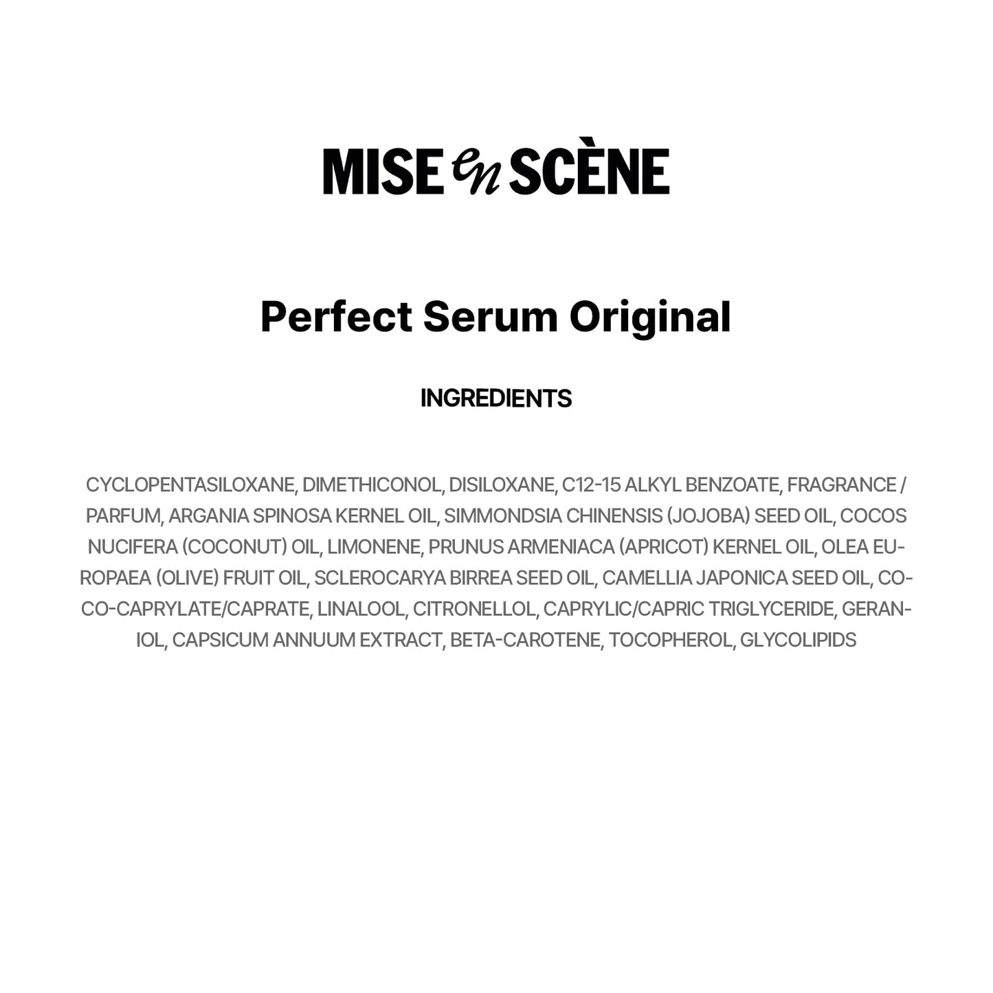 Mise En Scene Perfect Serum Original Trial Size - Mini Hair Oil for Heat Protection | for Frizzy & Dry | Hydration and Nutrition | Hairy Essence for Damage Care | Korean Hair Care (1.01 Fl. Oz.)