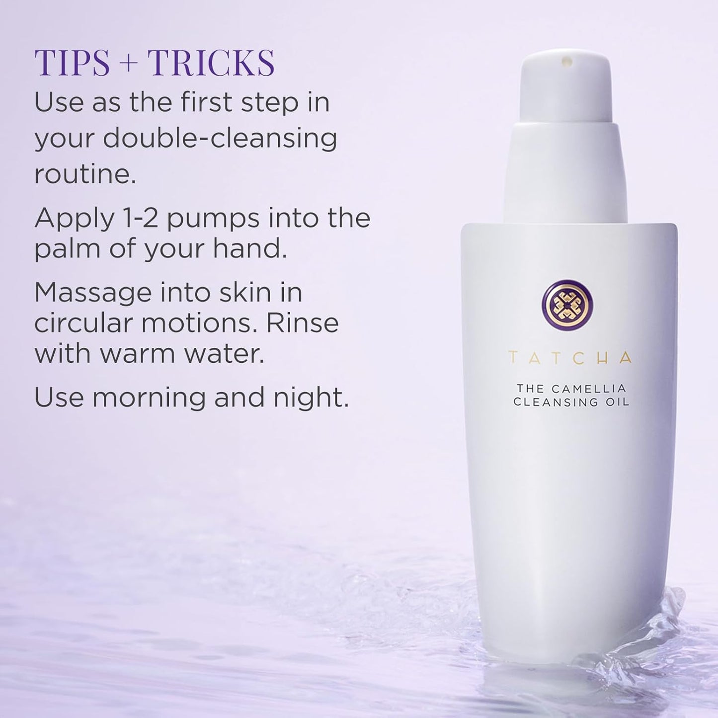 TATCHA Pure One Step Camellia Cleansing Oil - 2-in-1 Makeup Remover & Face Wash | 150 ml / 5.1 oz