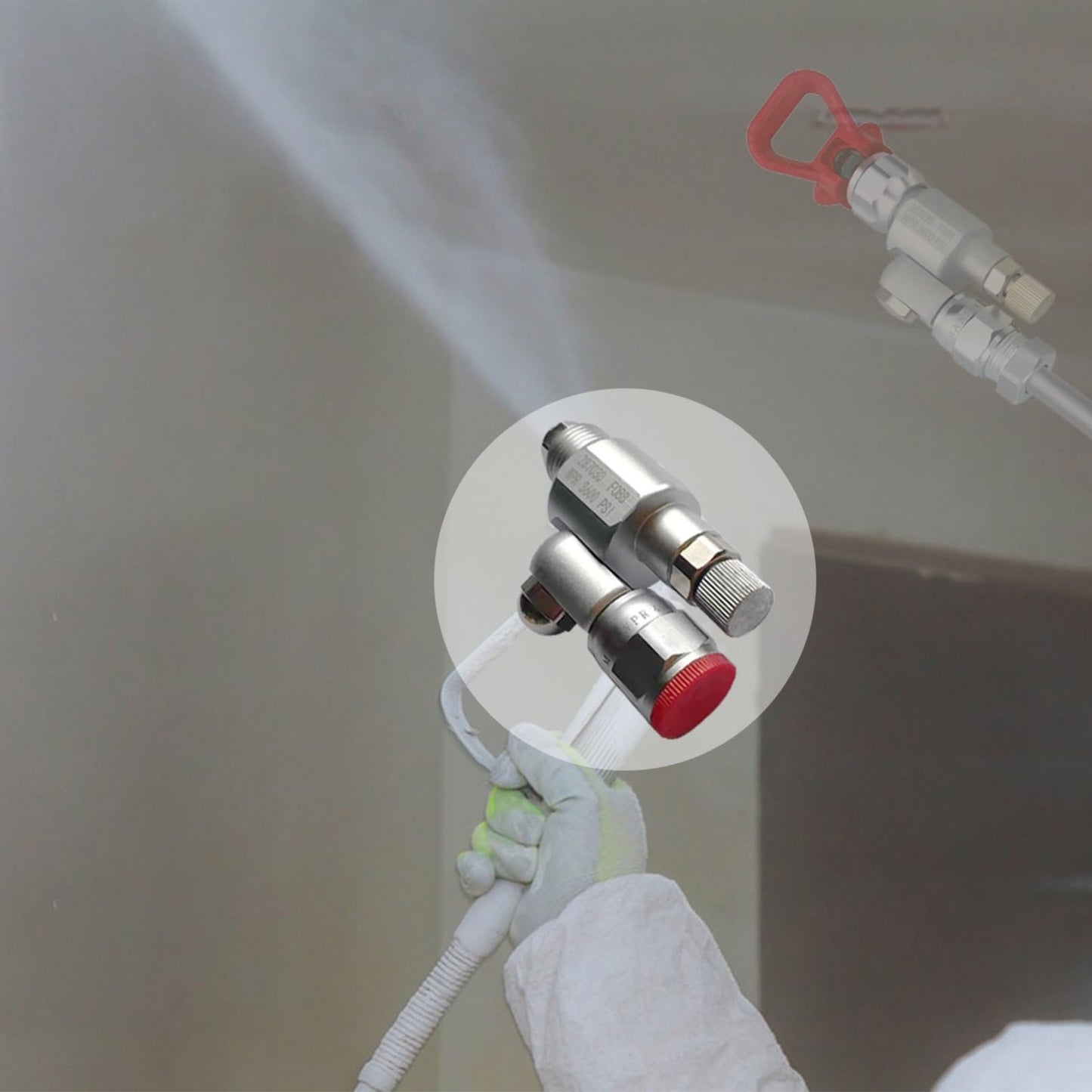 Gra-co 287030 Shut-Off Valve Swivel Joint Extension Anti-spitting Valve Airless Spray Adapter Joint for High Pressure Airless Paint Sprayers Gun Pole Extensions