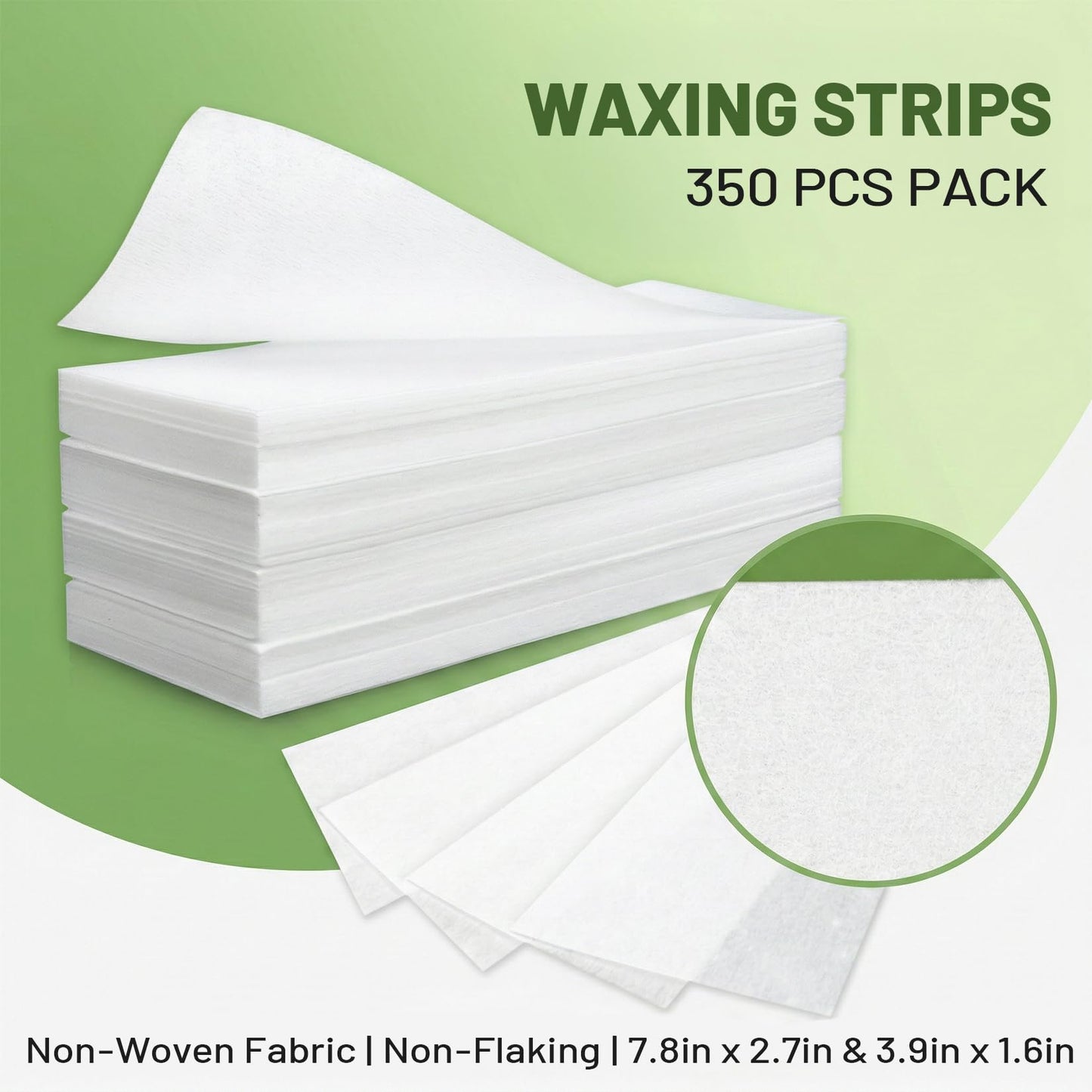 350 Wax Strips for Hair Removal - Non-Woven Fleece Waxing Strips,Skin-Friendly Tear-Resistant for Leg,Chest,Back,Face,Intimate Area - Waxing Kit for Women, Body Wax Strips (7.8" x 2.7",3.9" x 1.6")