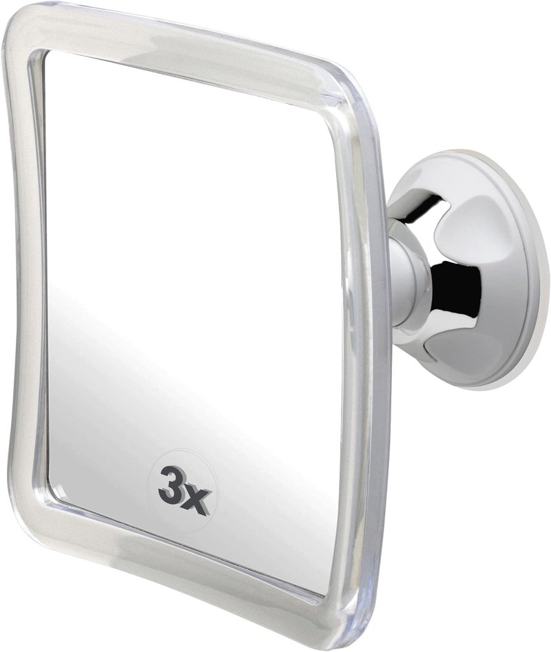 MIRRORVANA 3X Magnifying Shower Mirror for Fogless Shaving with Suction Cup, Shatterproof Surface and 360° Swivel, 6.3" x 6.3"