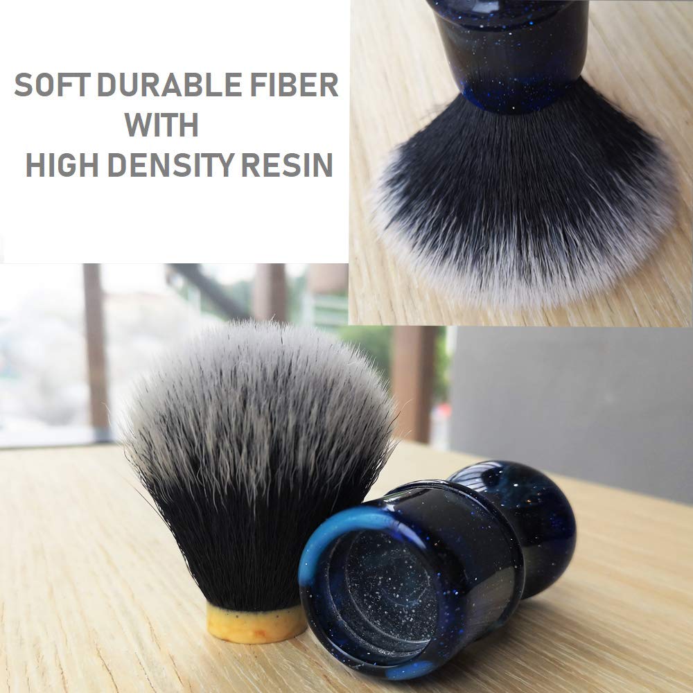 JEQUIL&CORENVEO Luxury Synthetic Shaving Brush With Aesthetic Resin Handle, 24mm Extra Dense Knot