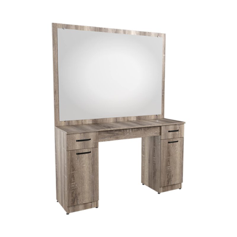The Shave Factory Makeup Unit, hair salon makeup station, wall mountable, beauty salon furniture, vanity table with cabinet and drawers, vanity desk, bathroom vanity, makeup vanity