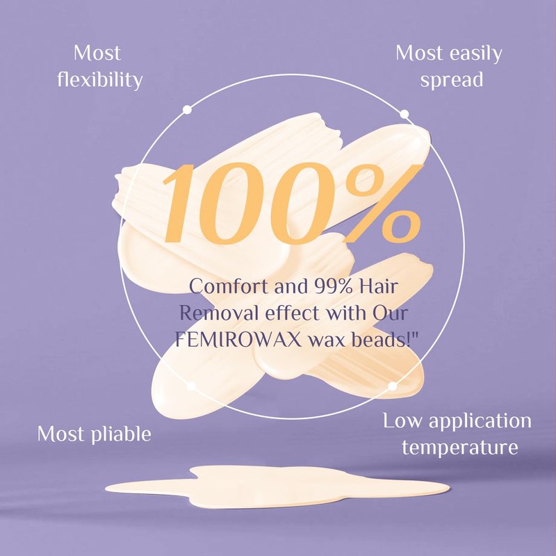 FEMIROWAX Wax Beads, 1lb Hard Wax Beans for Hair Removal Sensitive Skin with Coconut Formula Waxing Beads for Full Body Brazilian Bikini Face Eyebrow at Home Wax Refill for Women Men