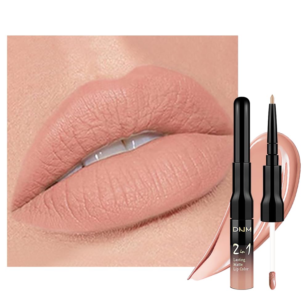 Kaely 2-in-1 Mauve Metallic Lipstick and Lip Liner Makeup, Shimmer Liquid Metallic Lipsticks for Women, Glitter Lip Gloss Stain Long Lasting Waterproof Smudge Proof 24 Hour, Vegan & Cruelty-Free, 16