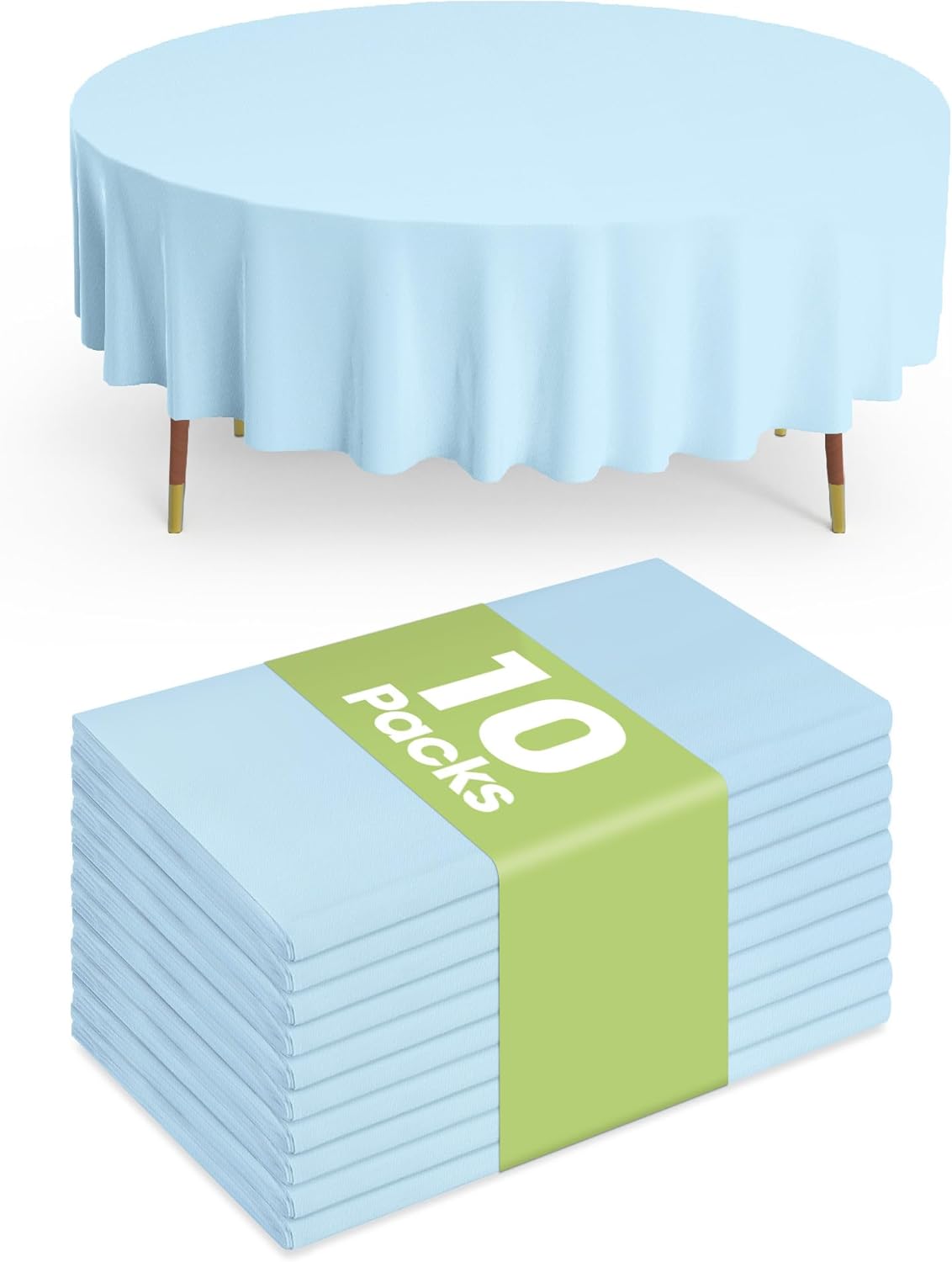 Plastic Table Cloths - 10 Pack Disposable 54 x 108 Inch for Parties, Picnics & Weddings | Rectangle White
