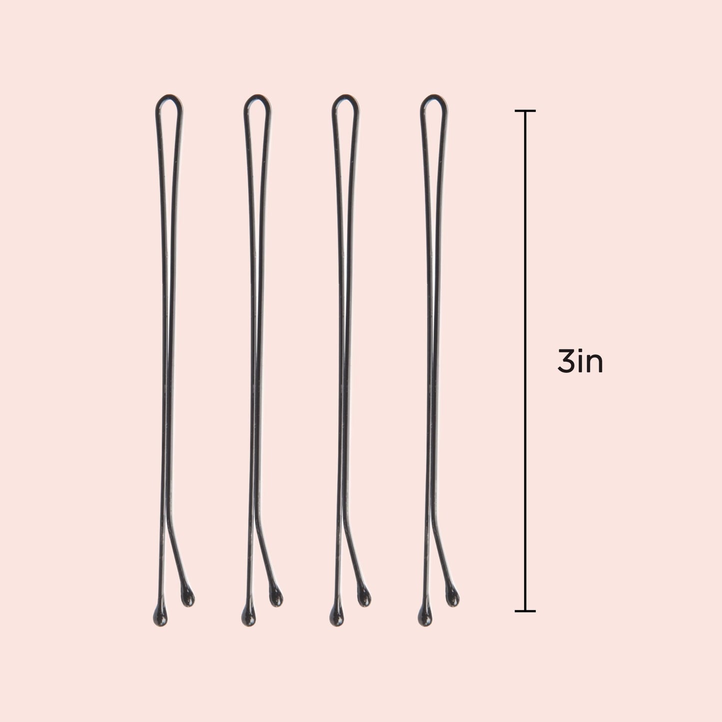 Diane XL 3" Black Bobby Pins 100-Count for Thick Hair, Extra Long Professional Hair Pins for Women with Strong Hold, Salon Styling Pins for Buns, Updos, French Twists, Roller Sets & Bridal Hair