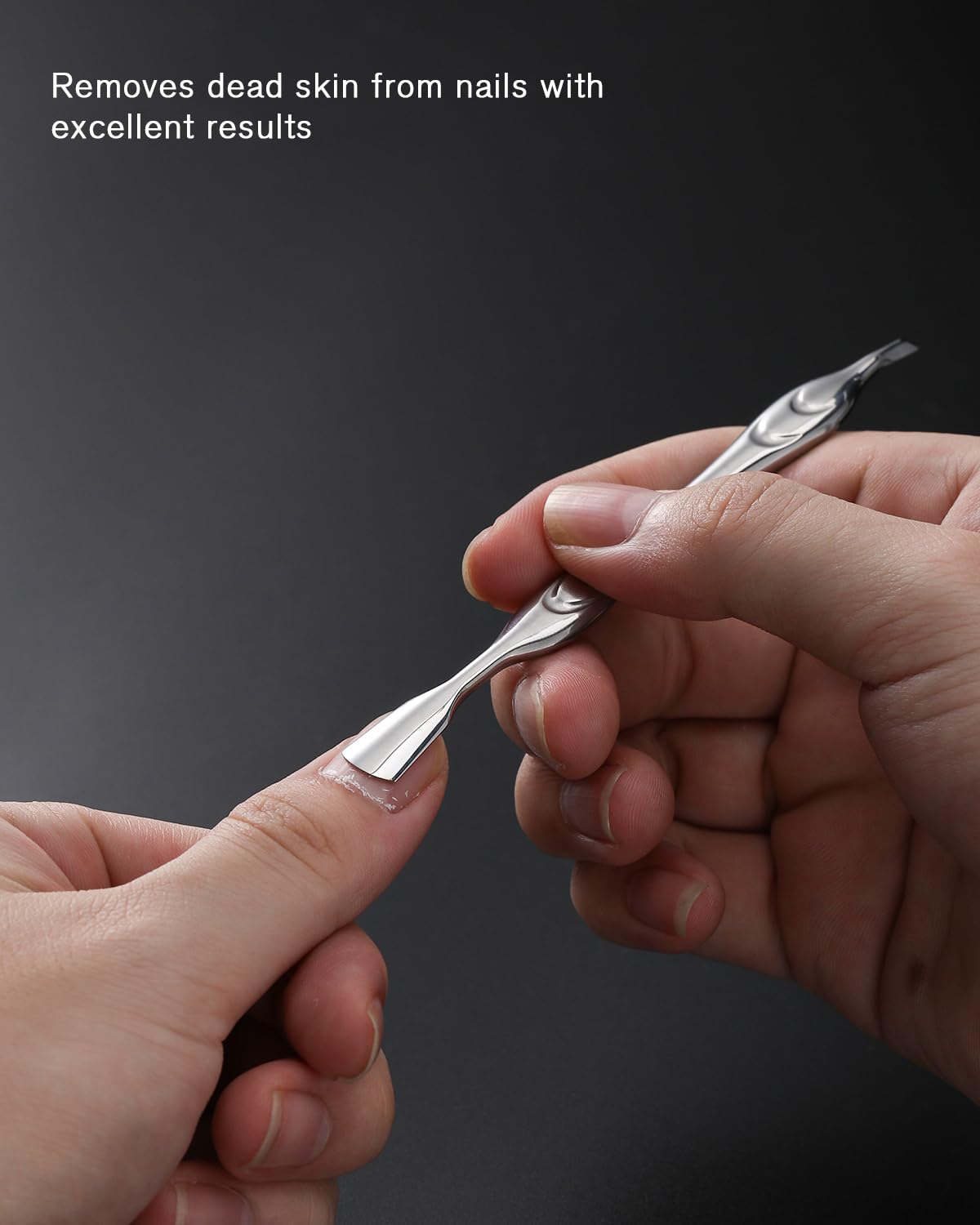 FERYES Cuticle Pusher & Trimmer - 2-in-1 Stainless Steel Nail Care Tool for Manicures & Pedicures | Silver