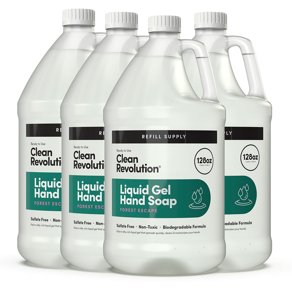 Liquid Gel Hand Soap - Natural Lavender Essential Oils | Silky Rich, Quick Lather, 128 Fl Oz
