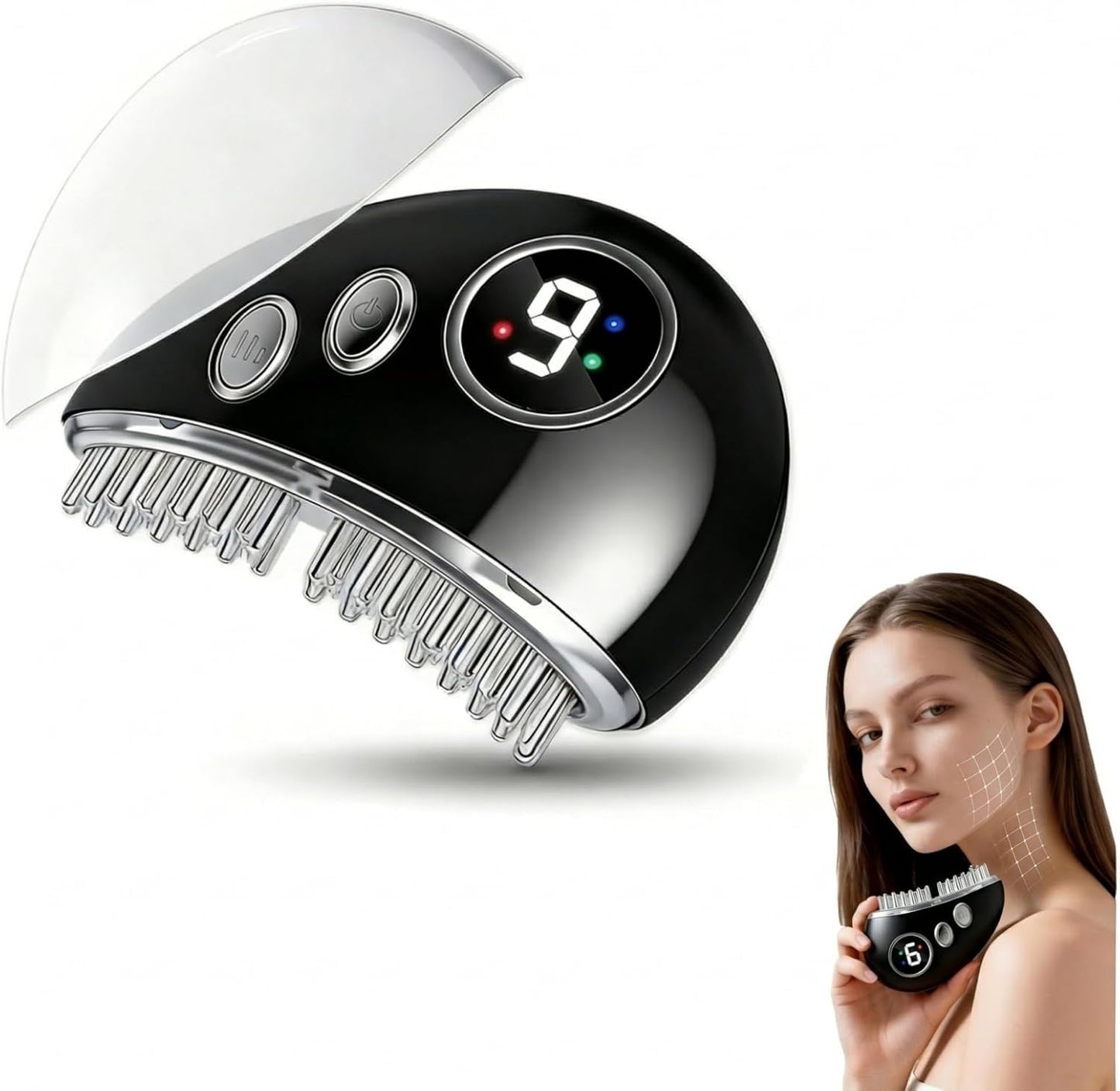 TMJ Relief Massager - Heated Vibrating Face & Neck Massager for Jaw Pain, Double Chin & Puffiness Relief | Multi-Needle Design