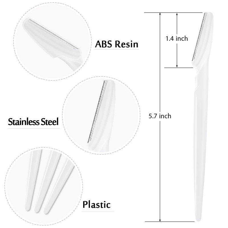 HFATMOS 21 Pcs Eyebrow Razors, Face Razors Multipurpose, Exfoliating Dermaplaning Tools, Eyebrow Trimmers Shaver with Protective Cover, Facial Hair Removal for Women Men Body Use (White)