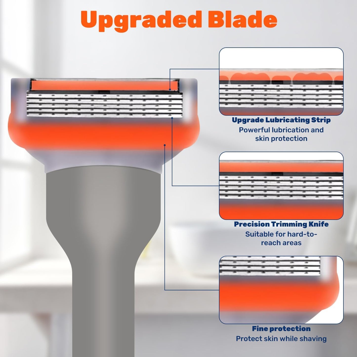 24 Pcs Razor Blade Refills - Compatible with Fusion 5 | Disposable Manual Beard Trimmer Replacement Heads