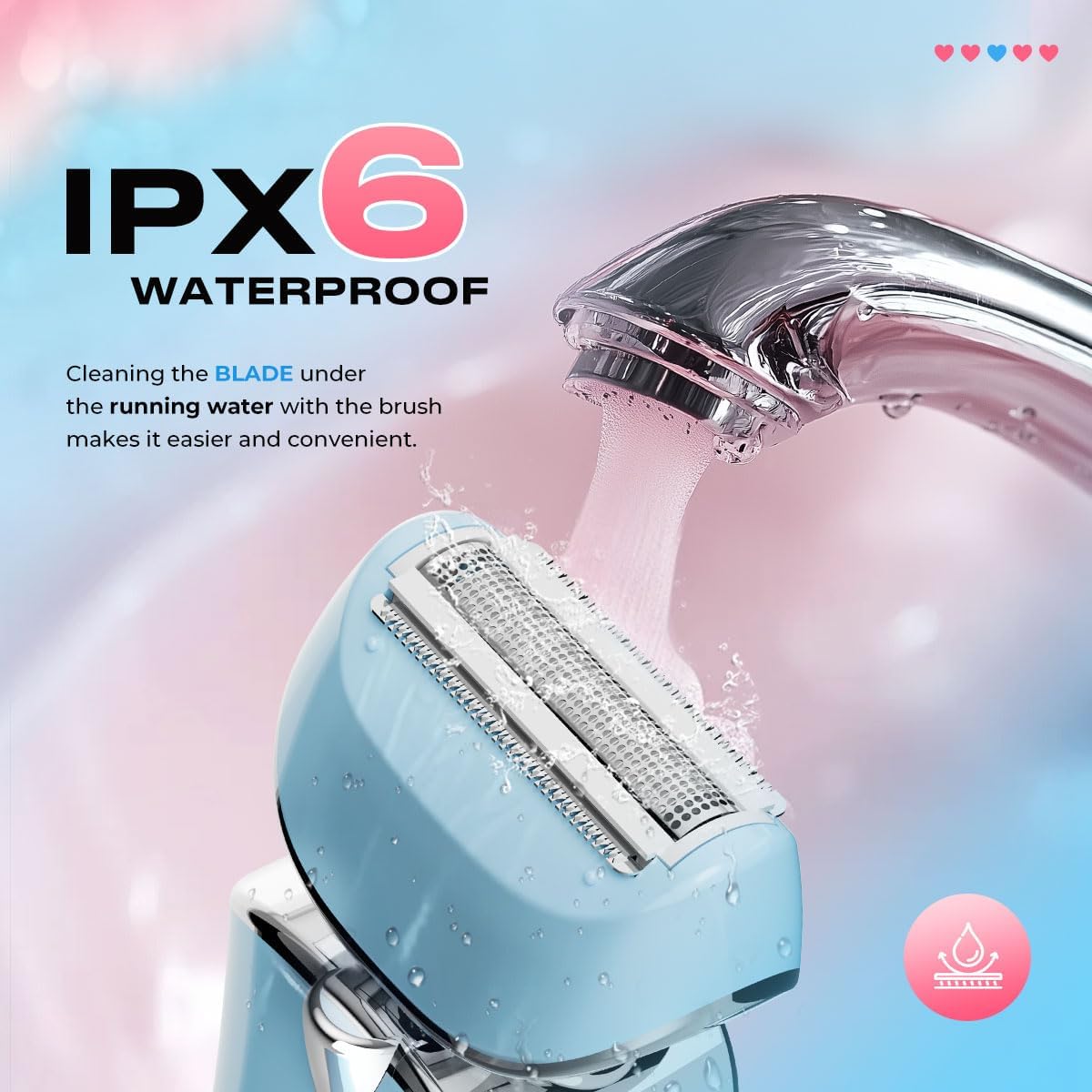 Electric Razor for Women - Rechargeable Waterproof Shaver for Legs, Arms & Bikini | Extra Foil Blade Included