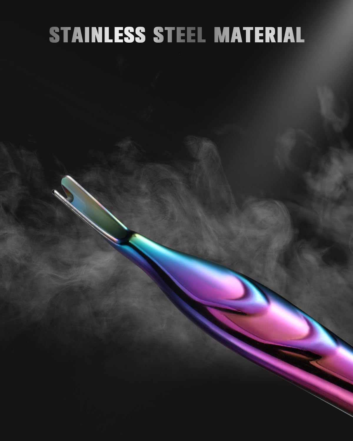 FERYES Cuticle Pusher & Trimmer - 2-in-1 Stainless Steel Nail Care Tool for Manicures & Pedicures | Rainbow Finish