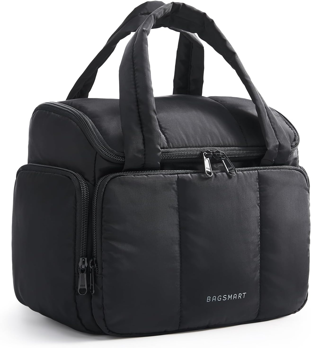 Travel Toiletry Bag for Women - Puffy Water-Resistant Makeup Organizer | Black