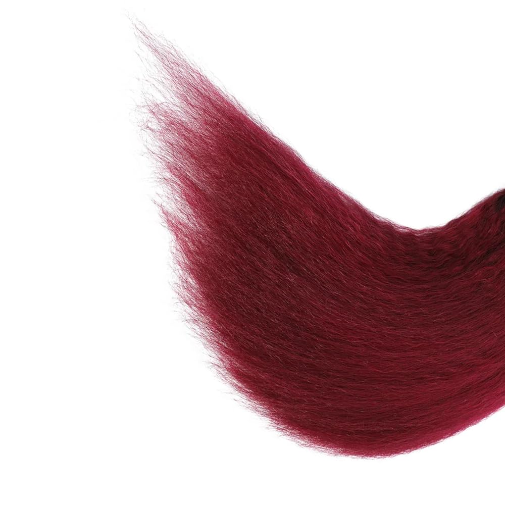 Burgundy Bundles Human Hair Burgundy Kinky Straight Bundles 18 18 18 inch Red Human Hair Bundle