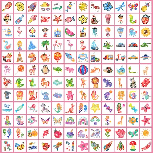 Partywind Glitter Temporary Tattoos for Kids - 408 Pack for Boys & Girls