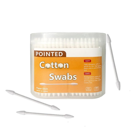 Pointed Cotton Buds - Precision Cotton Swabs for Makeup & Cleaning | 300 Pcs