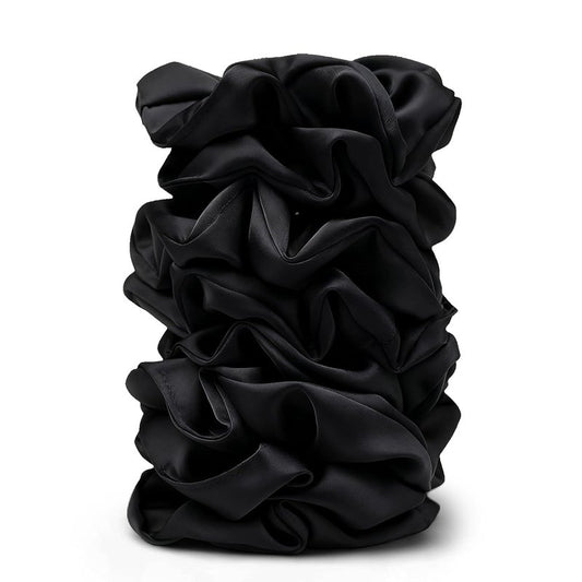 Satin Scrunchies for Women - 8PCS Black Silk Hair Ties | No-Crease, Frizz-Free Gentle Elastic Bands for All Hair Types