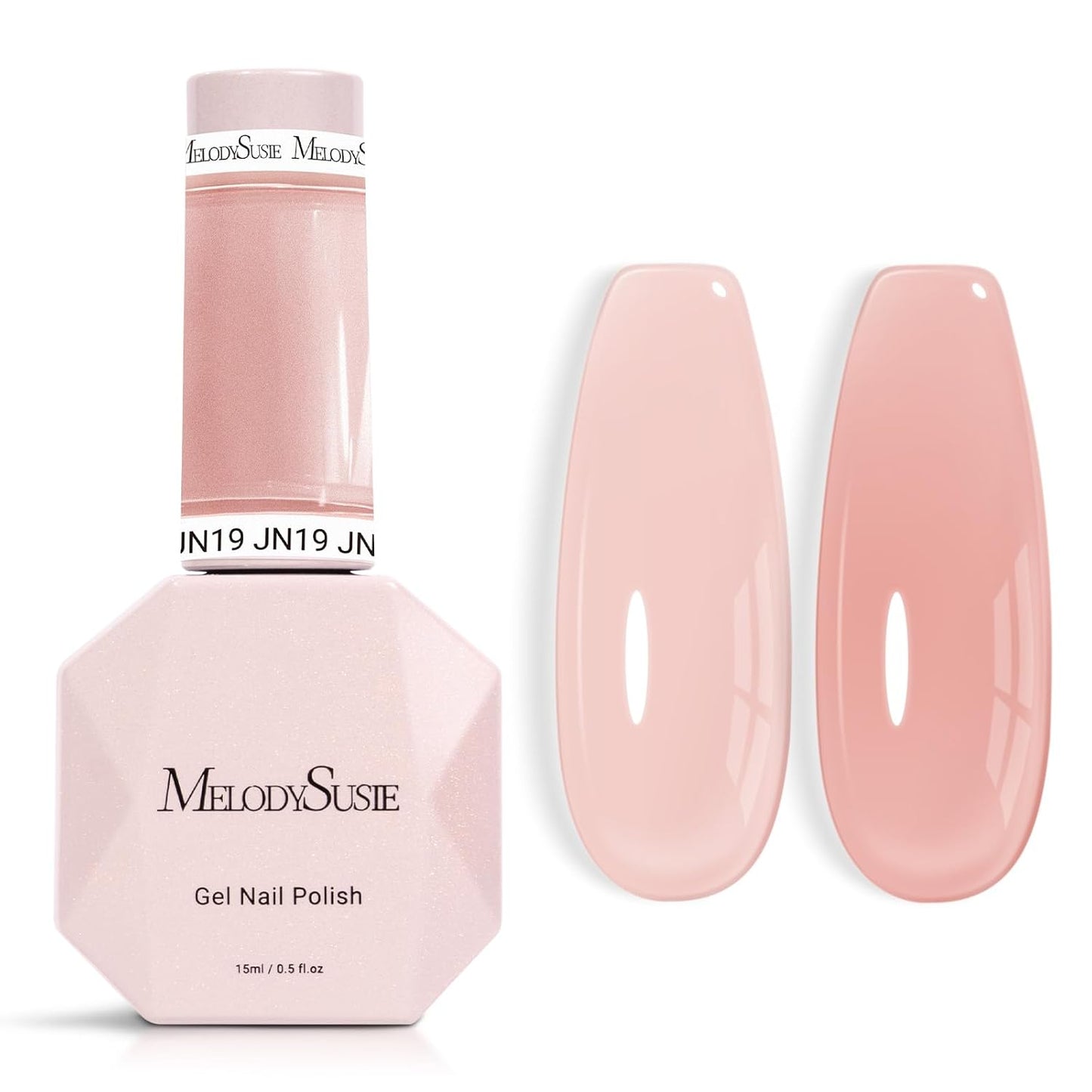 MelodySusie Nude Gel Nail Polish - Milky Pastel Color, 0.5 Fl. Oz | Soak Off UV LED for DIY Manicure