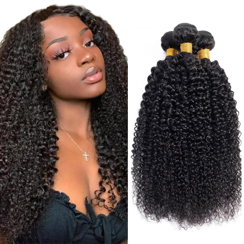 28 30 32 Inch Curly Bundles Black Natural Color Human Hair Bundle Brazilian Virgin Hair 3 Bundles Deep Curly Bundle Hair Extensions