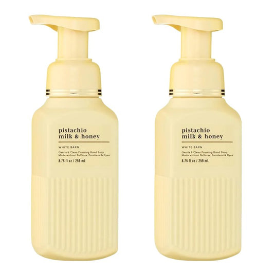 Bath & Body Works Gentle & Clean Foaming Hand Soap, Pistachio Milk & Honey Scent, Non-Drying, Made Without Sulfates & Parabens, Foaming Hand Wash for Kitchen & Bathroom, 8.75 fl oz - 2 Pack
