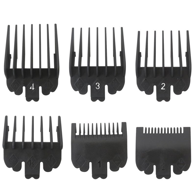 Cutting Blade Guard for Hatteker RFC 676/ RFC686/ RFC696/ Haokry P-28900,6pcs Combs Clipper Guides Replacement - 1/16" to 1/2" (Black) by YTXXDEUS