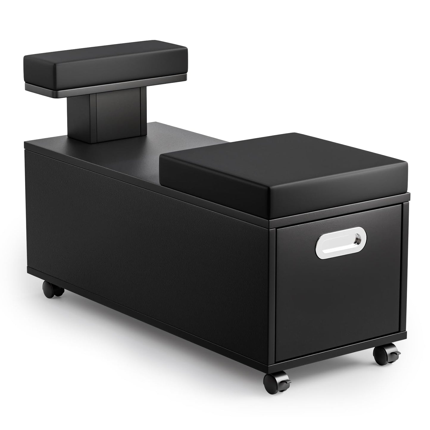OmySalon Pedicure Cart, Foot Bath Trolley with Storage Drawer & Foot Rest, Pedicure Chair Stool for Esthetician Manicure & Foot Massage, Beauty Spa Salon with Locking Wheels, Black