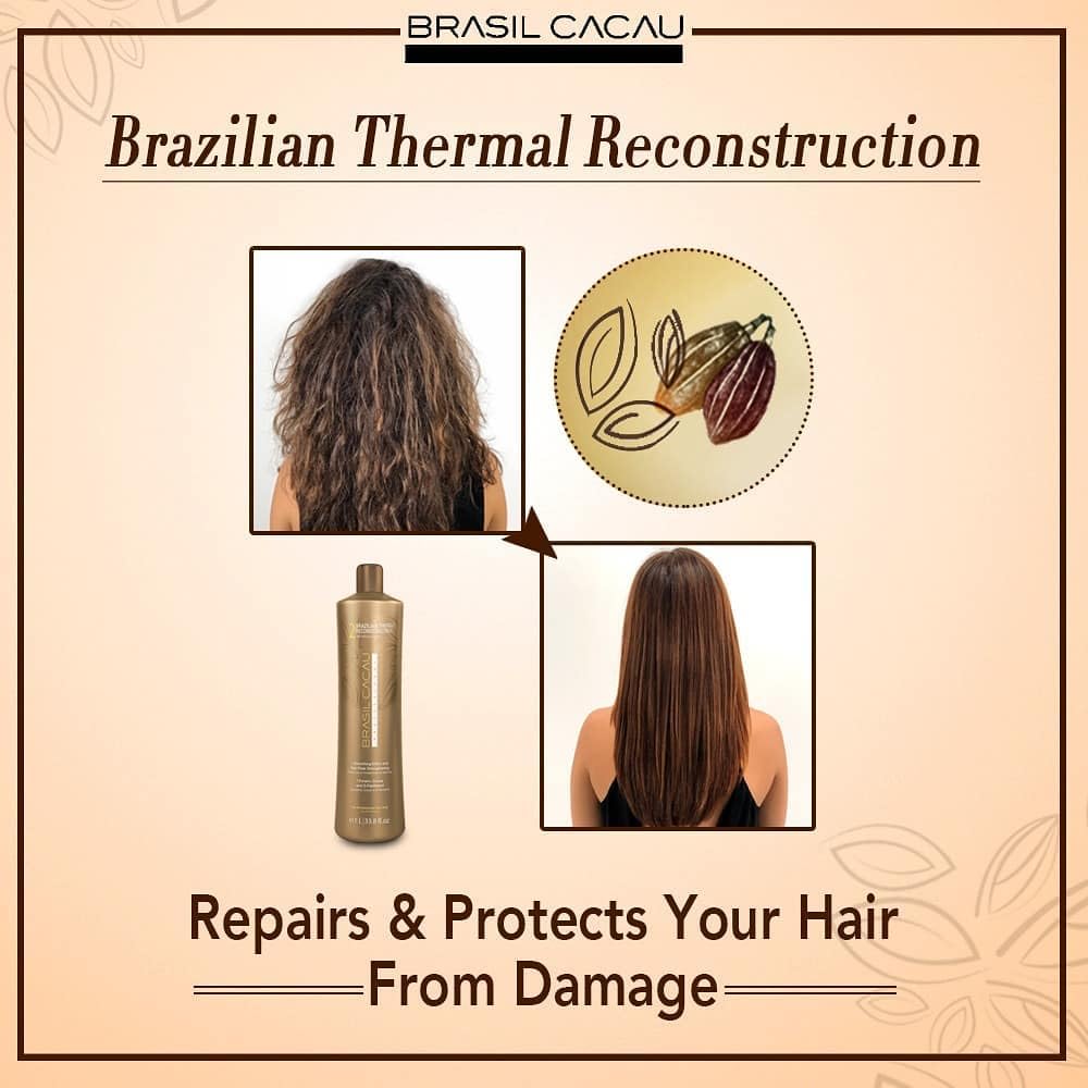 Brasil Cacau Keratin Thermal Treatment - 3-Step Hair Repair System for Smooth, Shiny Hair