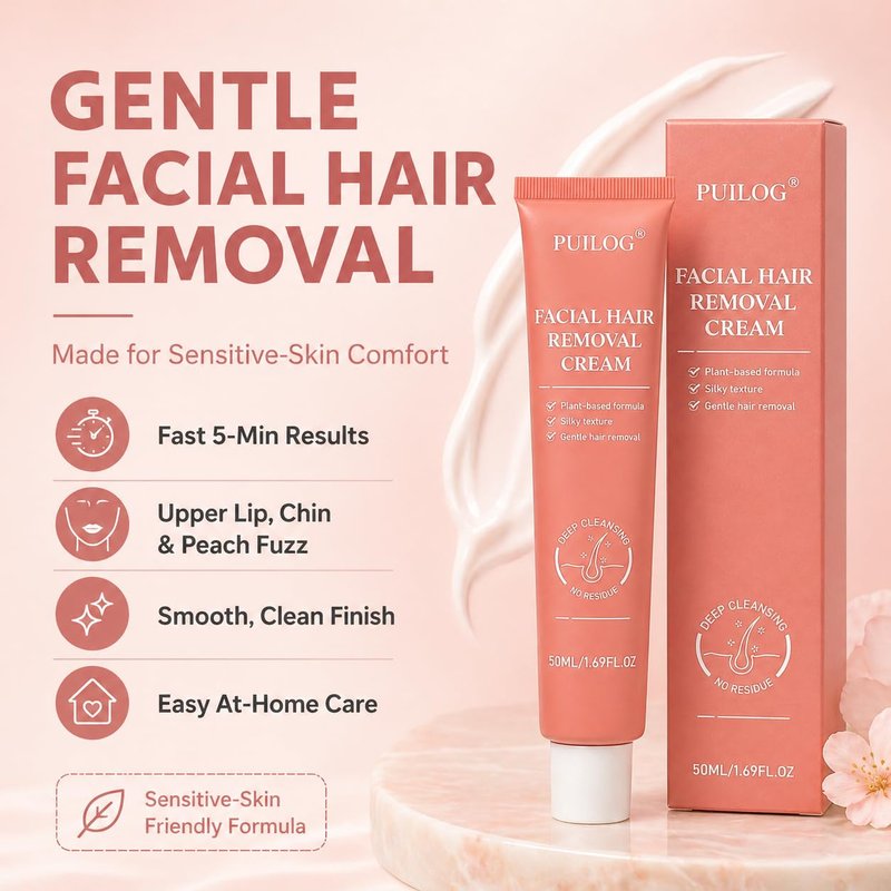 Facial Hair Removal Cream for Women - 5 Min Painless Depilatory Solution for Face & Chin | 1.69 fl. oz