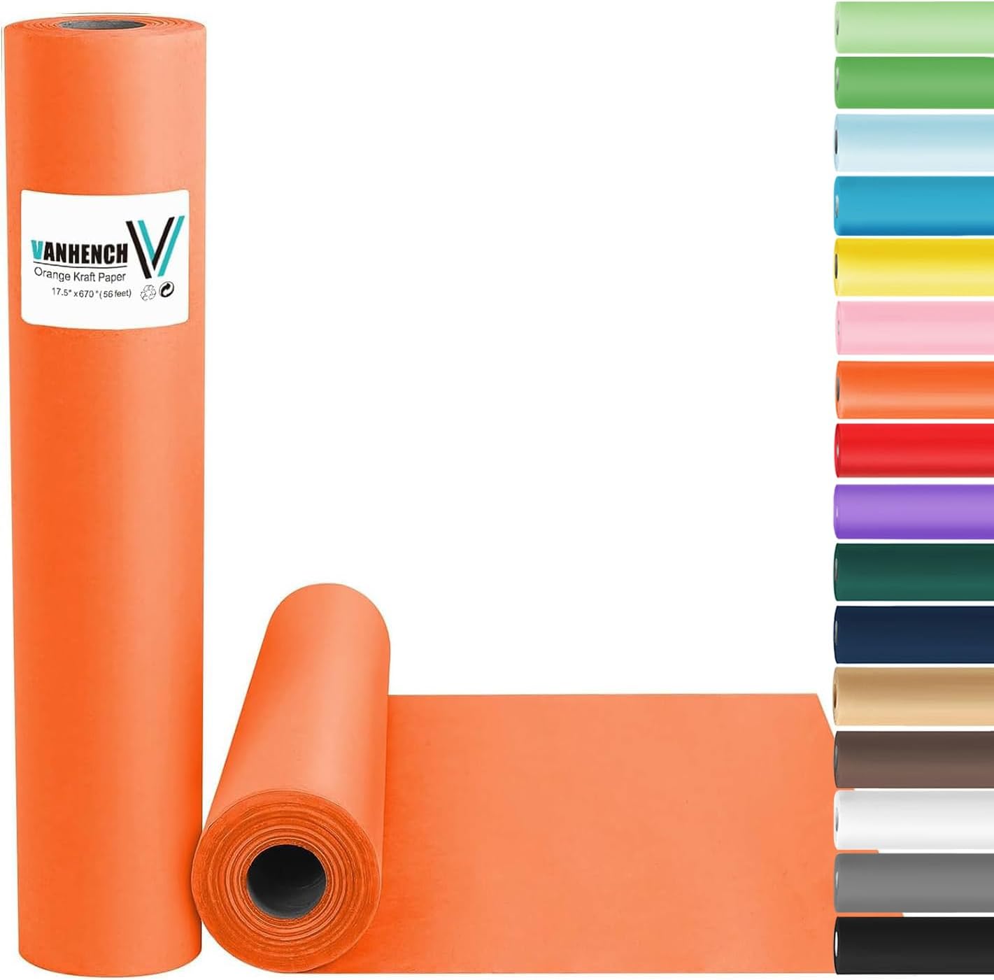 Brown Wrapping Paper Roll - Craft Kraft Packing Paper 17.5"x1200" for Gifts, Arts, & Moving Supplies | 70GSM