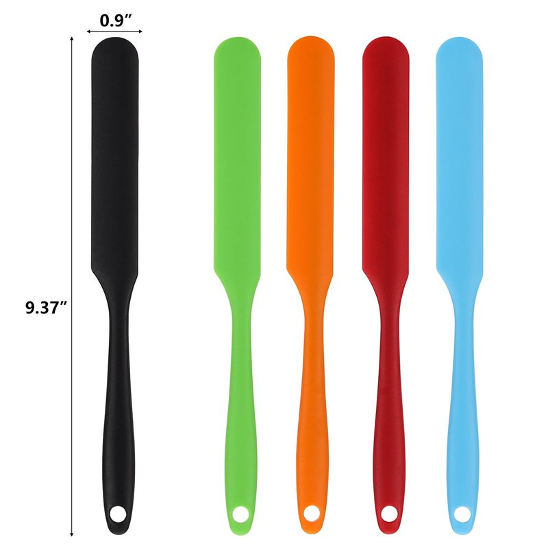 10 Pcs Silicone Jar Spatulas, 9.45 inch Non-Stick Heat Resistant Cake Cream Spatulas Set, Cake Cream Butter Spatulas(5 colors）