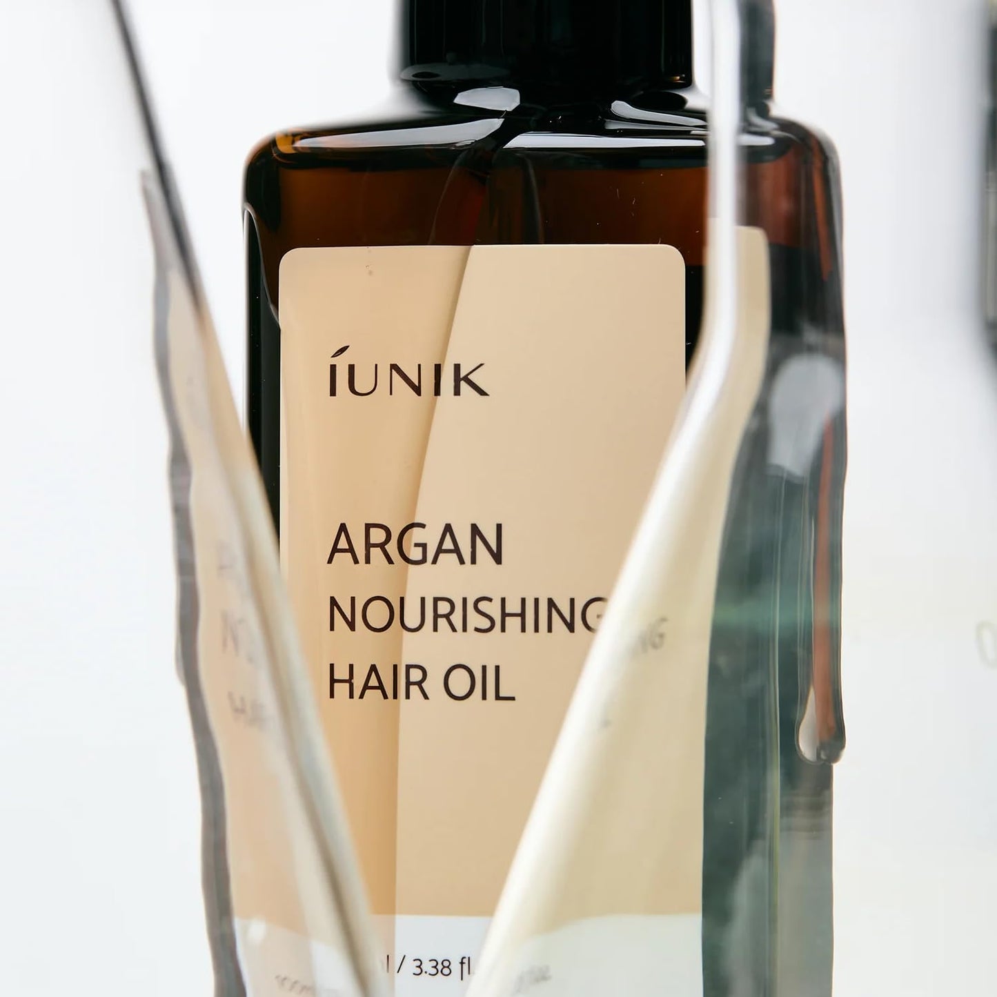 IUNIK Argan Nourishing Hair Oil – Argan Oil Lightweight Nourishing Hair Treatment for Dry & Damaged Hair, Anti-Frizz Deep Conditioning Care, 100ml / 3.38 fl oz