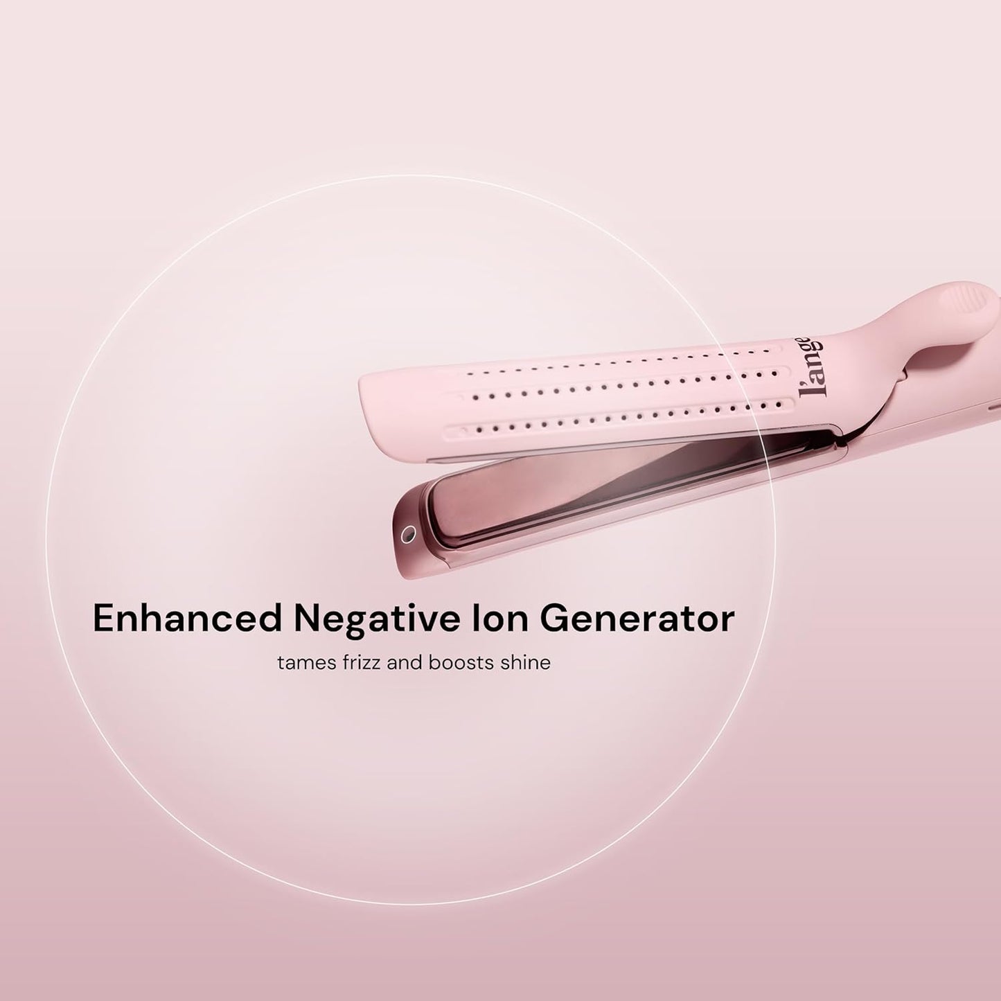 L'ANGE HAIR 2-in-1 Titanium Styler - 360° Airflow Flat Iron & Curling Iron | 1” Wide Plates in Blush