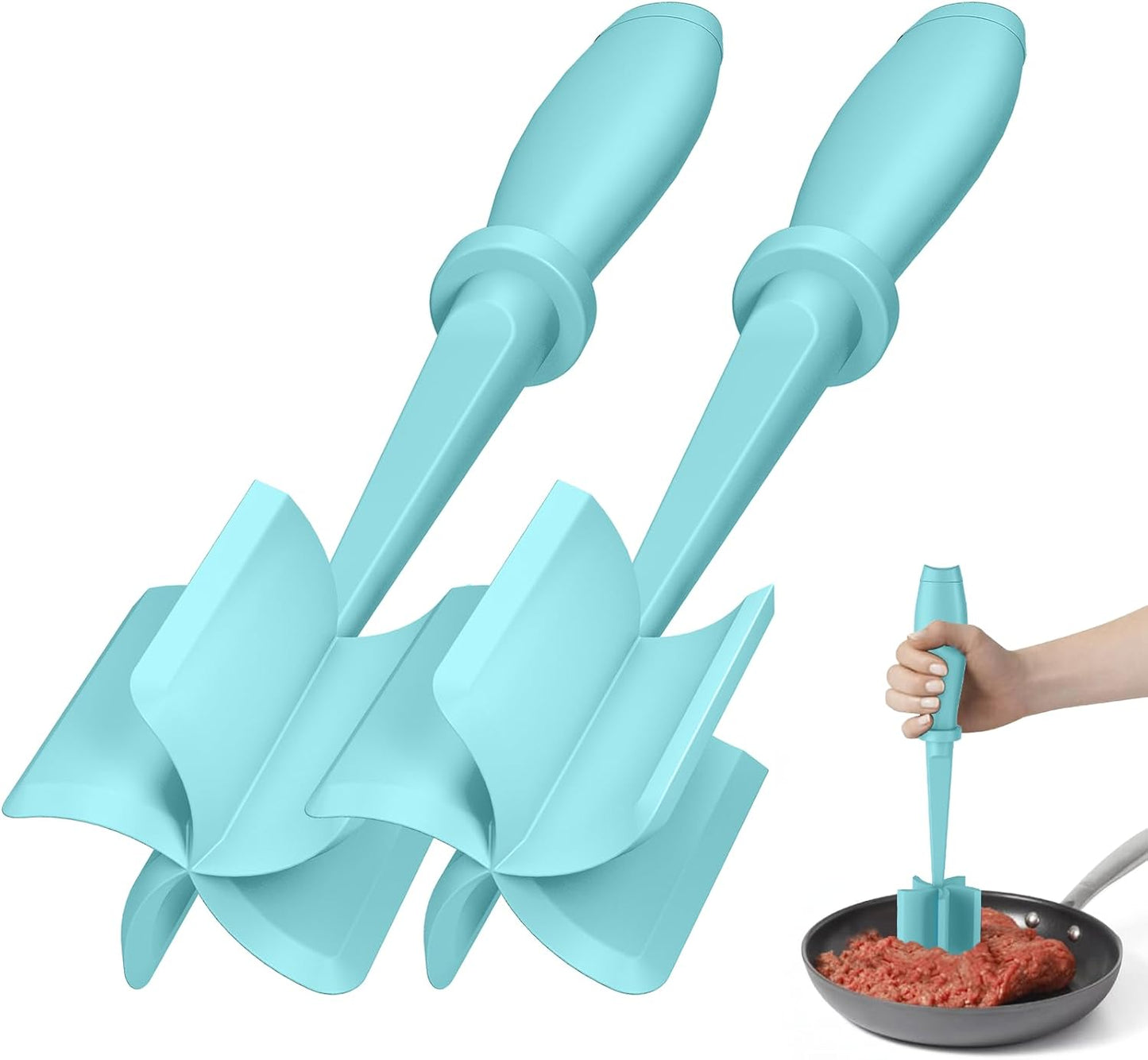 Meat Chopper - Premium Hamburger Grinder & Heat Resistant Smasher for Ground Beef | Black