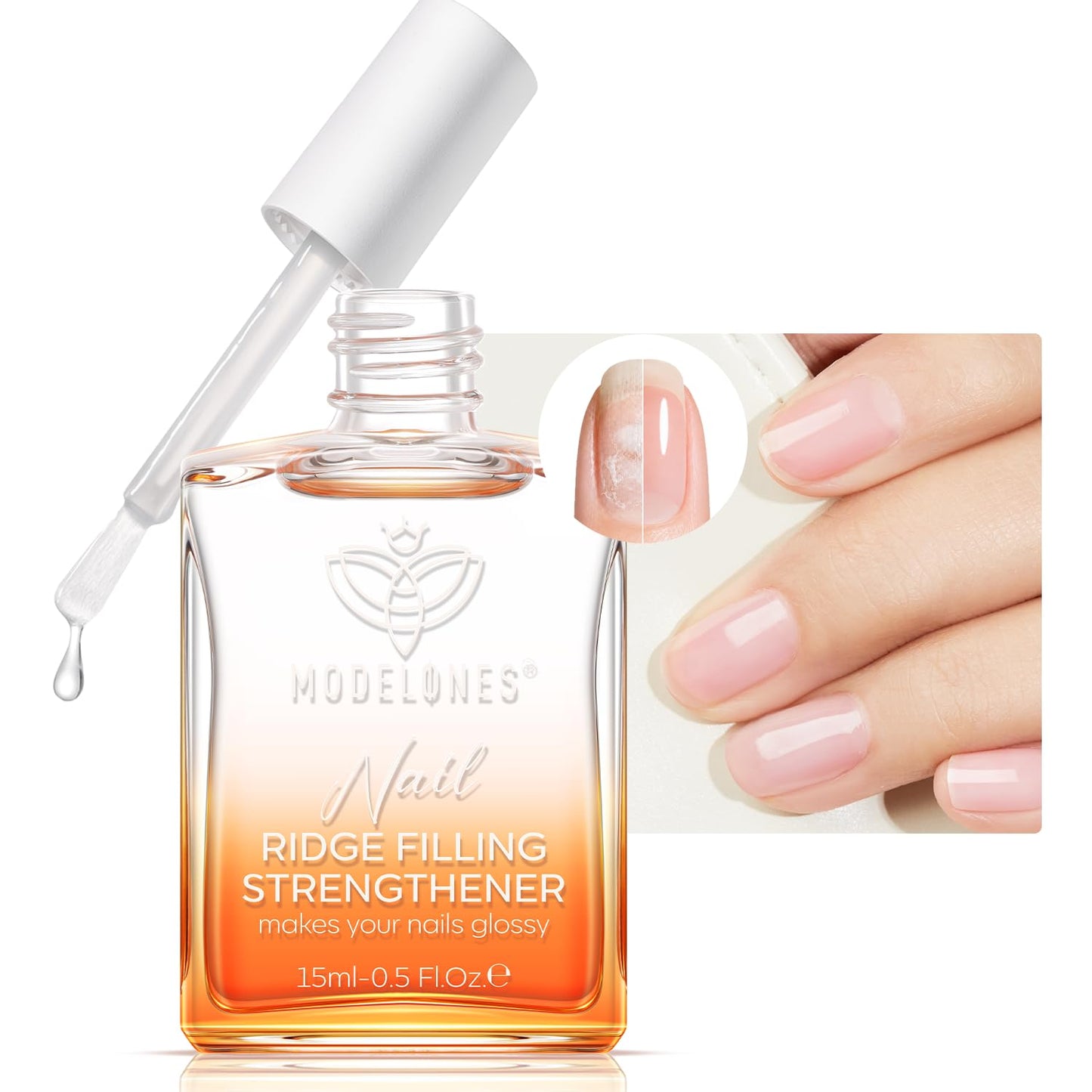Nail Strengthener & Growth Hardener - Extra Strong Repair Polish for Damaged Nails | 15ml Nude Color