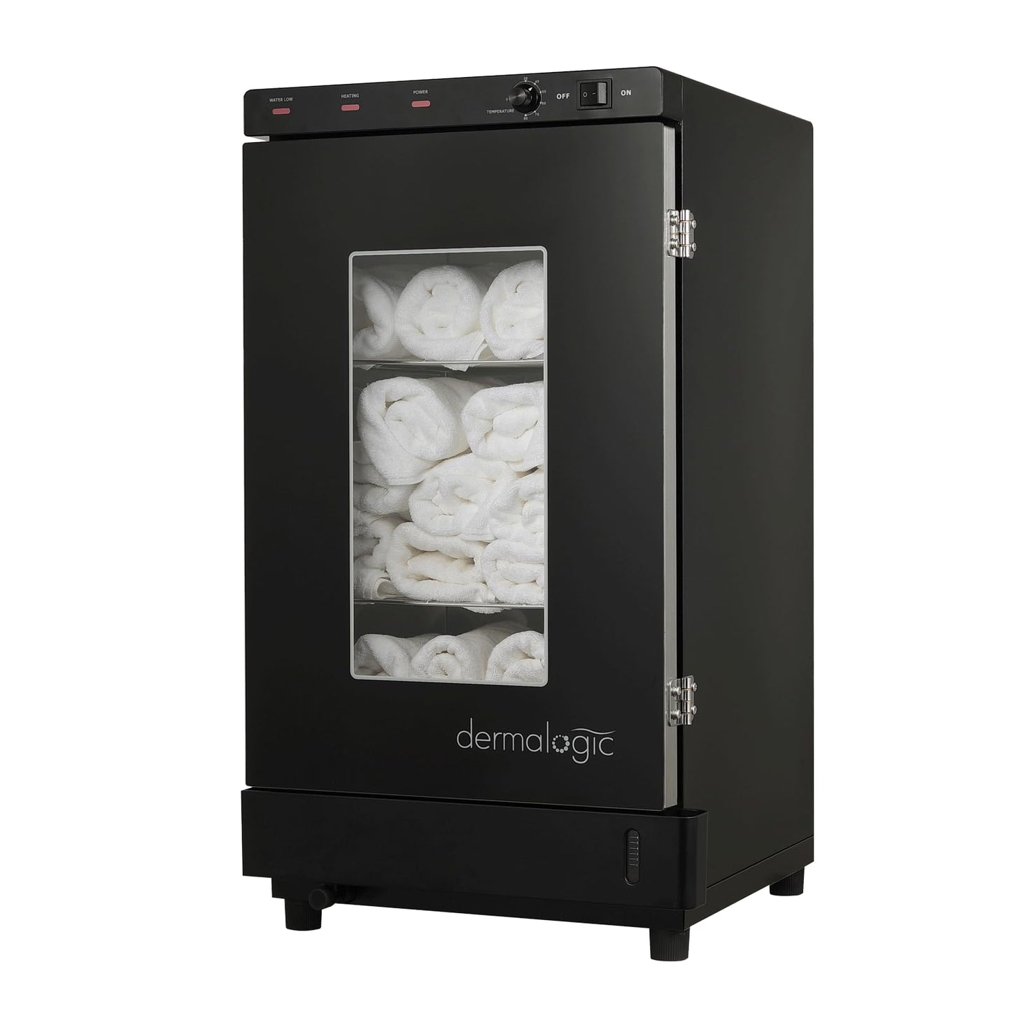 Dermalogic Towel Steamer 120G Glass Door, Black Finish Modern Design Towel Warmer for Massage Beauty Center Barber Nail Salon Spa Furniture Equipment