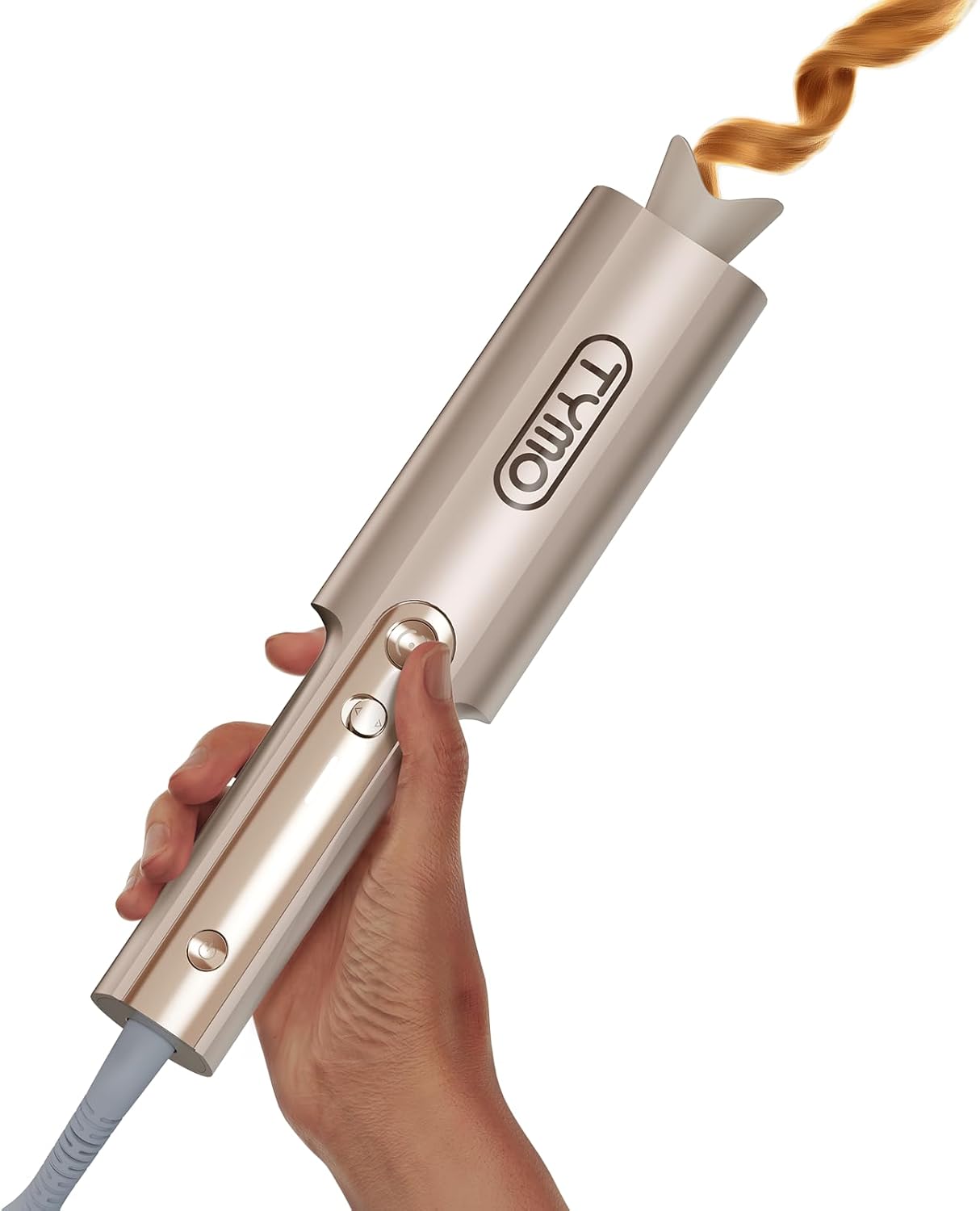 Tymo CurlPro Plus Automatic Rotating Curling Iron - 1-Inch Ceramic Wand for Long Hair | Anti-Scald, Tangle-Free, Dual Voltage, Gold