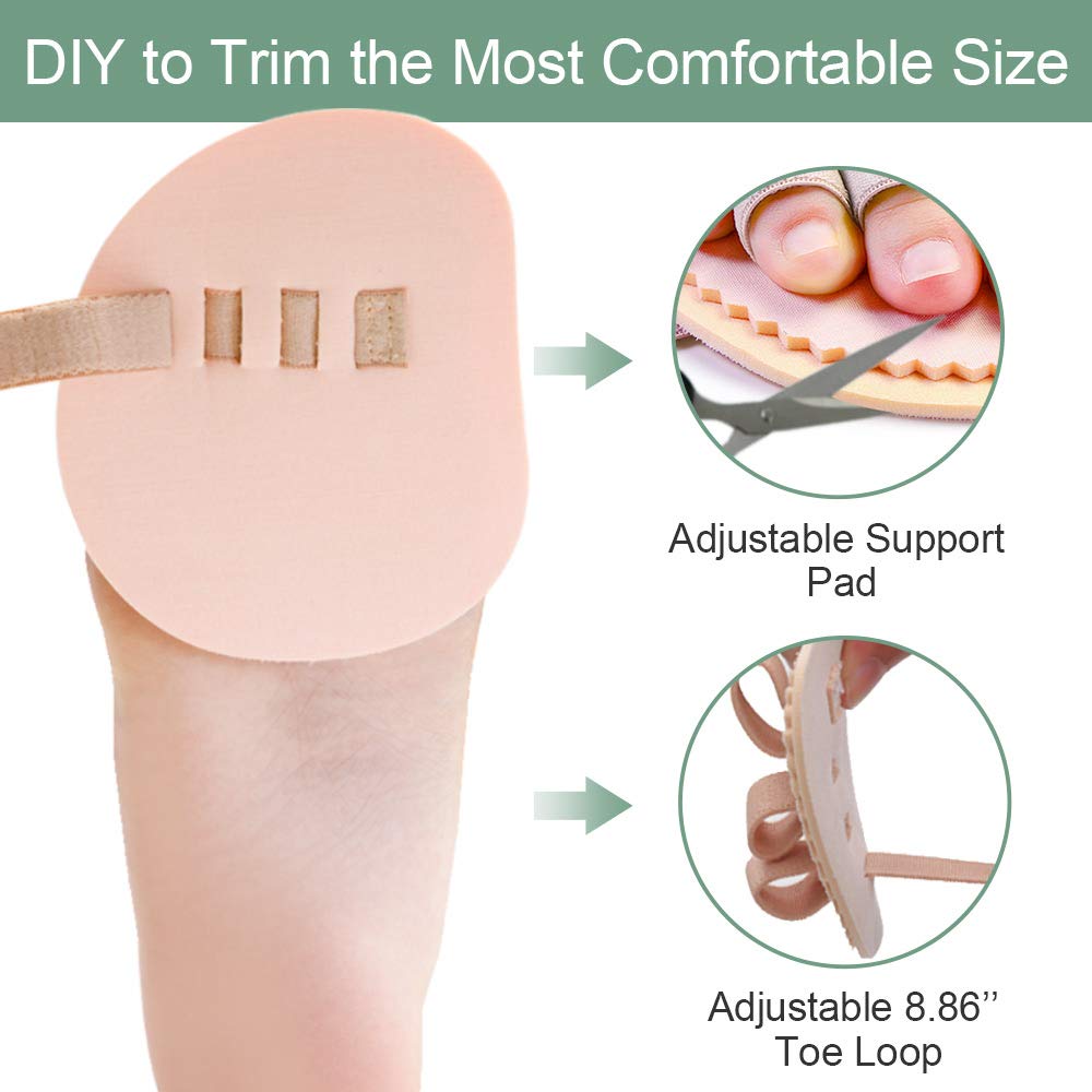 Welnove Toe Straightener Hammer Toes Corrector Pack of 2 (3 Holes) for Claw Toe Mallet Toe Contracted Toe and Cured Toe Hammer Toe Splint