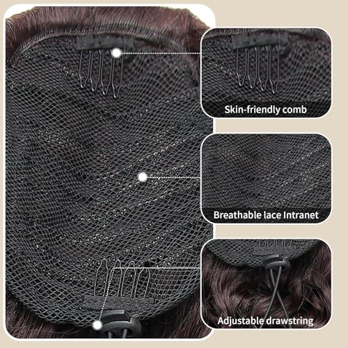 YXCHERISHAIR Curly Wavy Ponytail Extension 33/27, 18 Inch Natural Synthetic Hair for Women