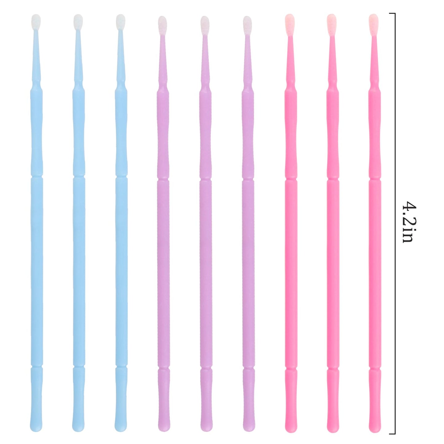 300 Pcs Disposable Micro Applicator Brush, Micro Swabs, Eye Lashes Mascara Wands for Eyelash Extension(mixed 3 color)