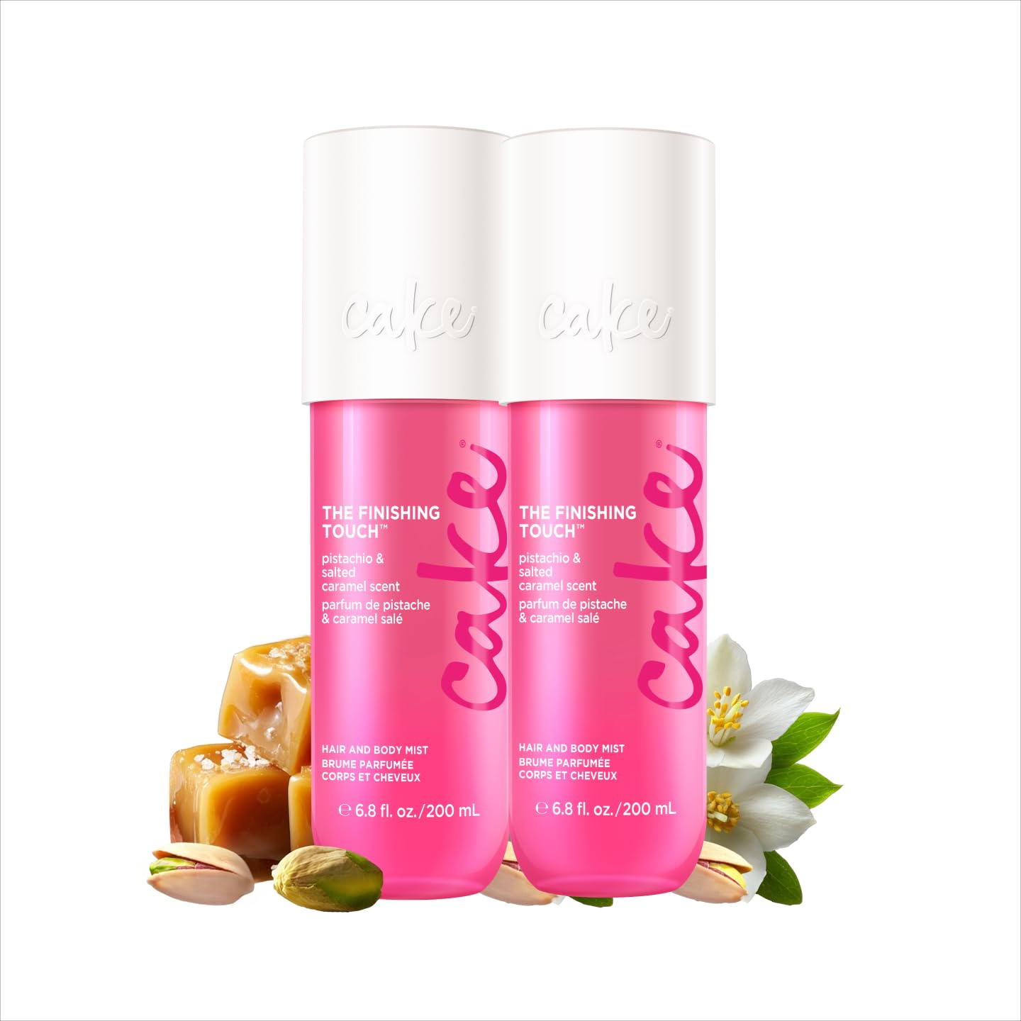 Cake Beauty Hair & Body Mist - Pistachio & Salted Caramel Scent | Infused with Vitamin E & Argan Oil - 6.8 Fl Oz / 200 mL