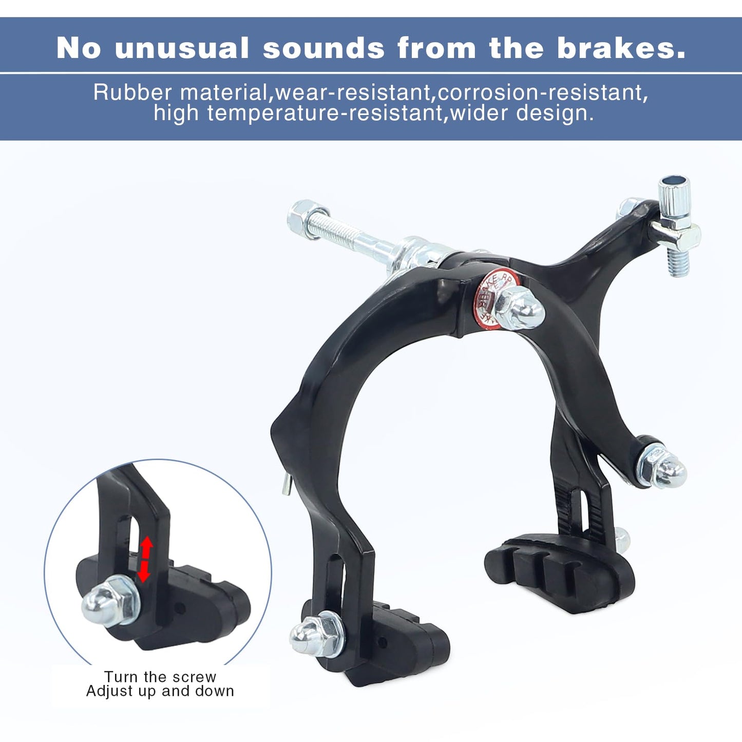 WEEROCK Front Bike Calip Brake, Front C Brake, Rim Brake with Left Aluminium Alloy Brake Lever, Bike Cable for Kids Bike, Child Bike, Student Bicycle, BMX，Beach Bike, Commuter Bike, Black