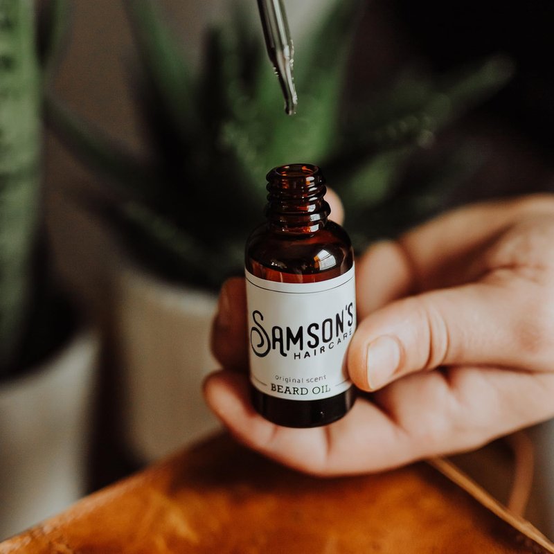SAMSON'S HAIRCARE Beard Oil, Moisturizing, Softening, For Itchy Dry Skin and Coarse Facial Hair, 1 oz.