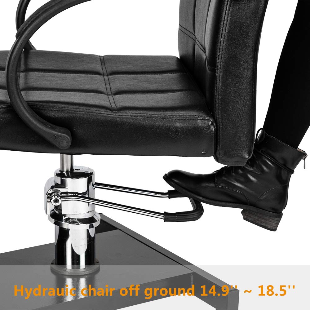 mefeir Pedicure Chair, Pedicure Station Unit with Hydraulic Seat & Foot Rest, Foot Spa Massage Station Nail Tech Furniture, Perfect for Beauty Salon Home Use(Black)