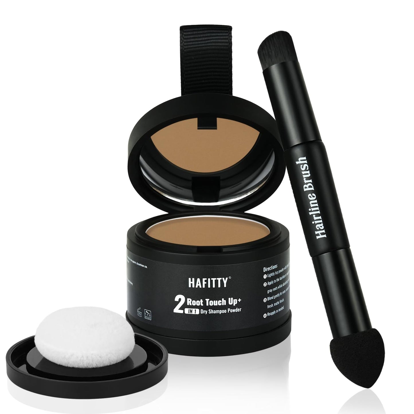 HAFITTY Root Touch Up Powder, Covers Gray Roots & Sparse Hair, Absorbs Excess Oil, All-Day Coverage, Natural Looking Finish, Easy to Apply, Hairline Powder for Women & Men (Dark Blonde)