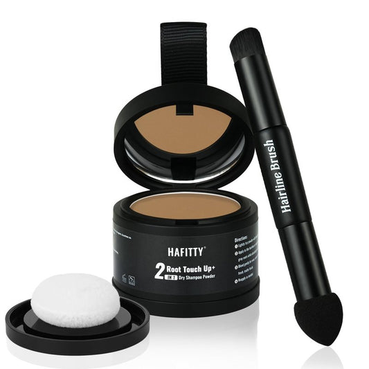 HAFITTY Root Touch Up Powder, Covers Gray Roots & Sparse Hair, Absorbs Excess Oil, All-Day Coverage, Natural Looking Finish, Easy to Apply, Hairline Powder for Women & Men (Dark Blonde)