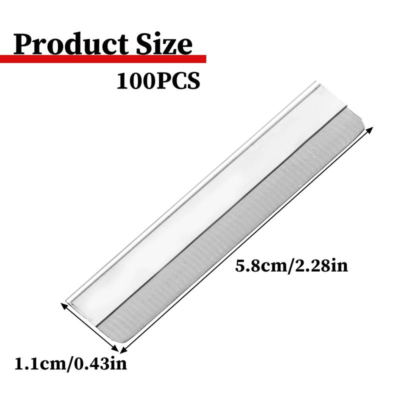 Straight Razor Blades, 100 Pcs Carbon Steel Single Edge Razor Blades Disposable Safety Eyebrow Razors Eyebrow Trimmer Facial Hair Removers Shaving Tools for Men and Women