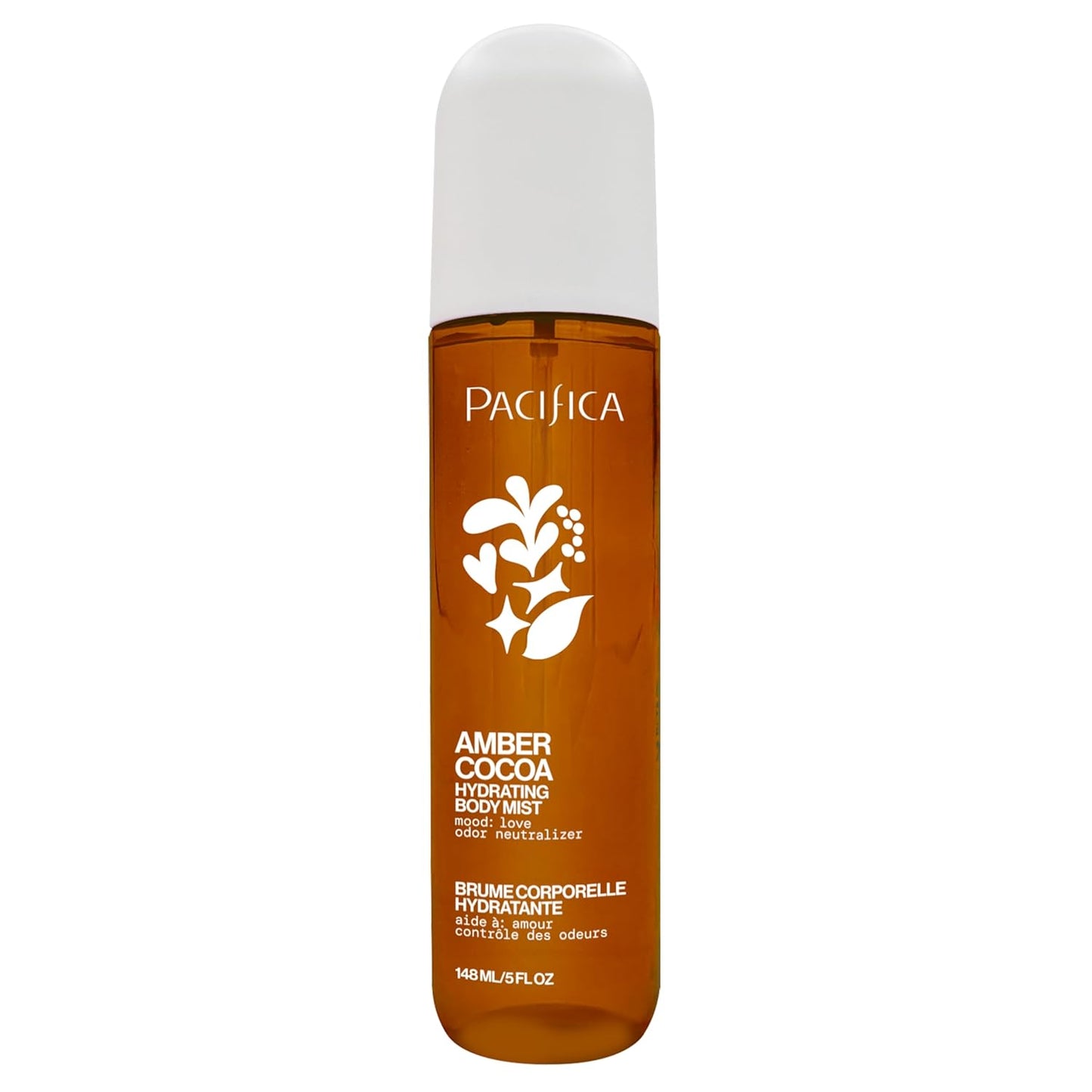 Pacifica Amber Cocoa Gourmand Body Mist | Hydrating Vanilla Coffee Cocoa Spray, 5 oz