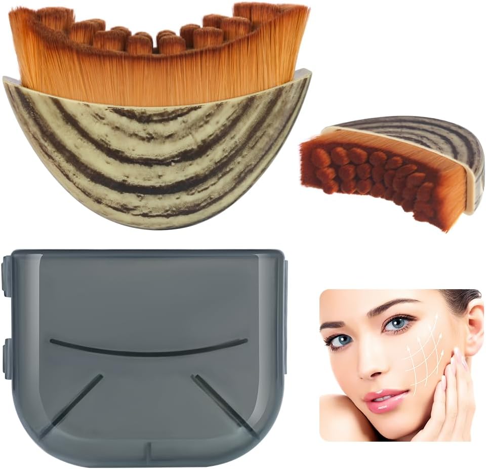 Lymphatic Contour Face Brush - Gua Sha Tool for Facial Contouring & Puffiness Reduction | Ideal for Jawline Sculpting